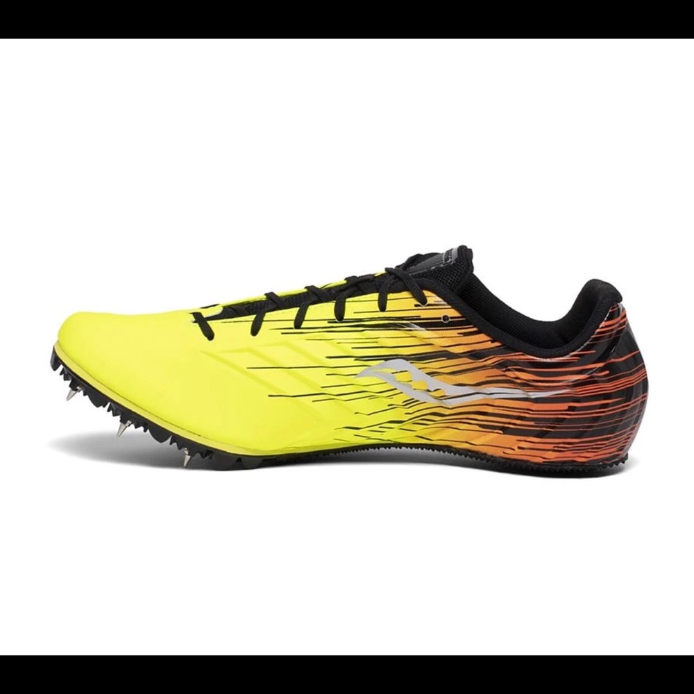 Saucony Spitfire 5 Spike Track Running Shoes Lightweight Citron Black Men's - Picture 3 of 12